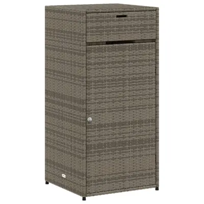 vidaXL Vrtna omara za shranjevanje siva 55x55x111 cm poli ratan