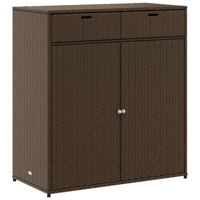 vidaXL Vrtna omara za shranjevanje rjava 105x55x113 cm poli ratan