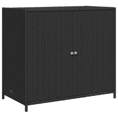 vidaXL Vrtna omara za shranjevanje črna 83x45x76 cm poli ratan