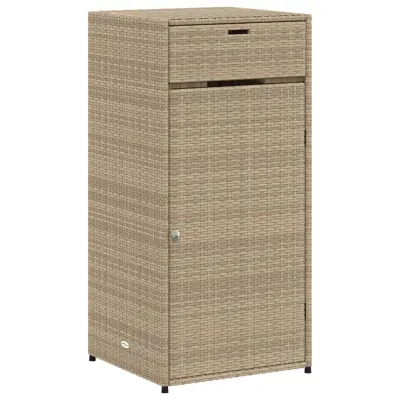vidaXL Vrtna omara za shranjevanje bež 55x55x111 cm poli ratan