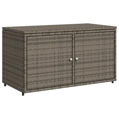 vidaXL Vrtna omara za shranjevanje siva 110x55x60,5 cm poli ratan