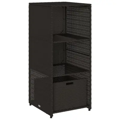 vidaXL Vrtna omara za shranjevanje črna 50x55x115 cm poli ratan