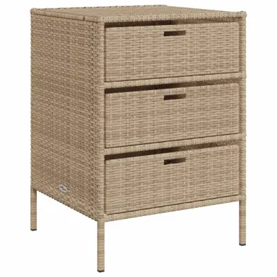 vidaXL Vrtna omara za shranjevanje bež 55x59x80 cm poli ratan