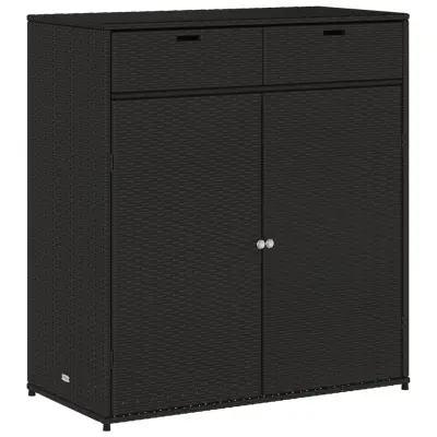vidaXL Vrtna omara za shranjevanje črna 105x55x113 cm poli ratan