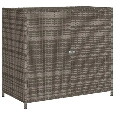 vidaXL Vrtna omara za shranjevanje siva 83x45x76 cm poli ratan