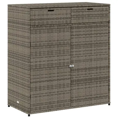 vidaXL Vrtna omara za shranjevanje siva 105x55x113 cm poli ratan