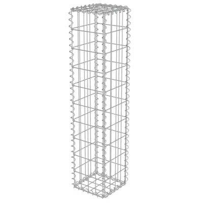 vidaXL Gabionska stena s pokrovi iz pocinkanega jekla 20x20x100 cm