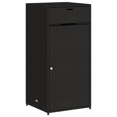 vidaXL Vrtna omara za shranjevanje črna 50x55x111 cm poli ratan