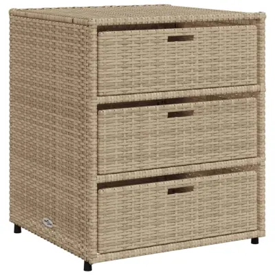 vidaXL Vrtna omara za shranjevanje bež 55x59x69 cm poli ratan