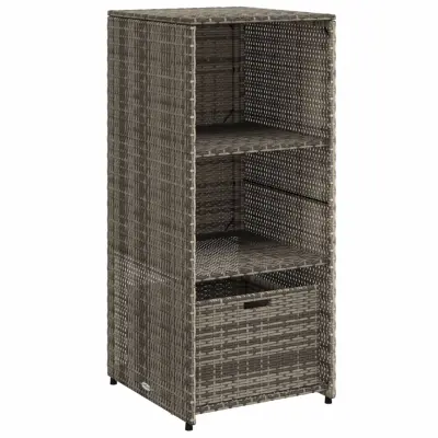 vidaXL Vrtna omara za shranjevanje siva 50x55x115 cm poli ratan