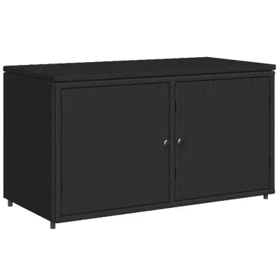 vidaXL Vrtna omara za shranjevanje črna 110x55x60,5 cm poli ratan