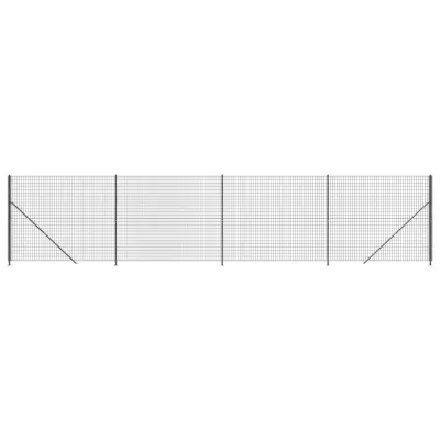 vidaXL Mrežna ograja s prirobnico antracitna 1,6x10 m