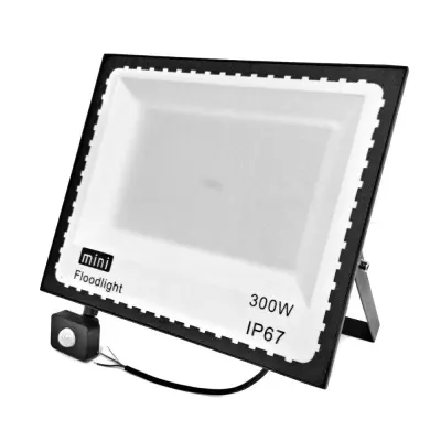 LED 300W reflektor črn 6500K IP67 + senzor gibanja
