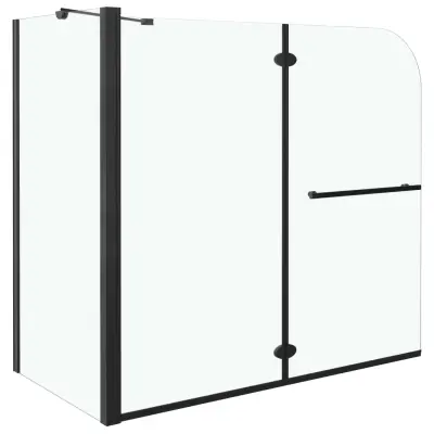 vidaXL Tuš kabina zložljiva ESG 120x68x130 cm črna