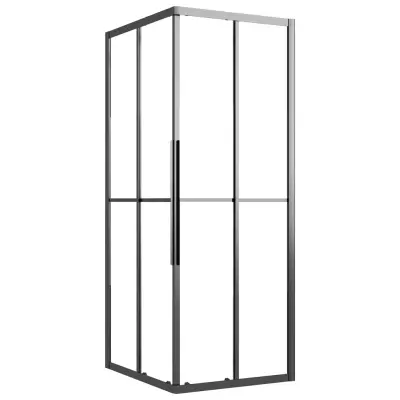 vidaXL Tuš kabina napol mlečno steklo ESG 90x70x180 cm črna