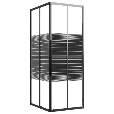 vidaXL Črtasta tuš kabina ESG 90x70x180 cm črna