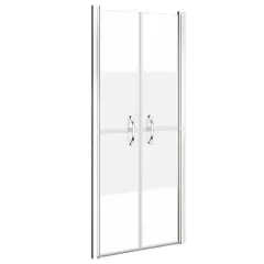 vidaXL Vrata za tuš pol mlečna ESG 86x190 cm