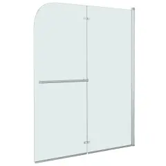 vidaXL Zložljiva pregrada za tuš z 2 paneloma ESG 95x140 cm