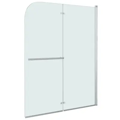 vidaXL Zložljiva pregrada za tuš z 2 paneloma ESG 95x140 cm
