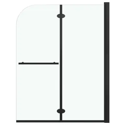 vidaXL Zložljiva pregrada za tuš z 2 paneloma ESG 95x140 cm črna