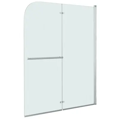 vidaXL Zložljiva pregrada za tuš z 2 paneloma ESG 120x140 cm