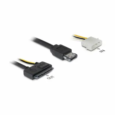 Delock kabel eSATA-SATA 22pin + Molex M 1m 84412