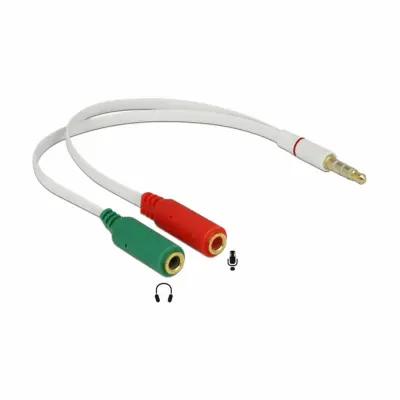 Delock adapter AVDIO Jack 3,5M 4-pin-2x 3,5Ž 20cm CTIA 65447