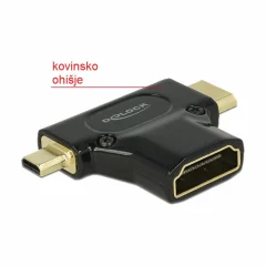 Delock adapter HDMI-C Mini M / HDMI-D mikro M / HDMI Ž 65666