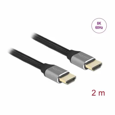 Delock kabel HDMI 8K 60Hz Ultra HD 2m sivo/črn 83996