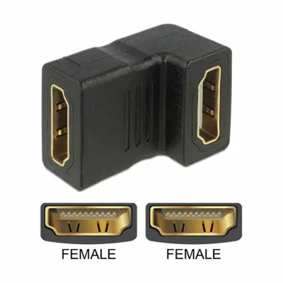 Delock adapter HDMI Ž - HDMI Ž 19-pin kotni 65075