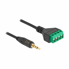 Delock kabel AVDIO 3,5M – terminal block adapter 4pin 20cm črn 66268