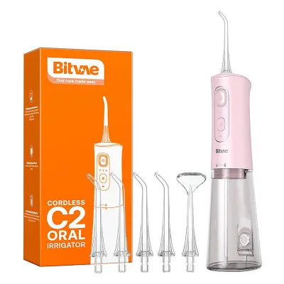 Zobna prha Bitvae C2 s kompletom šob (roza)