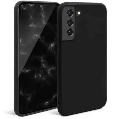 Moozy Minimalist Silikonski ovitek Series za Samsung S21, Samsung S21 5G, črn - tanek mehak TPU ovitek z mat površino