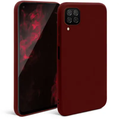 Moozy Minimalist Silikonski ovitek Series za Huawei P40 Lite, vinsko rdeč - tanek mehak TPU ovitek z mat površino