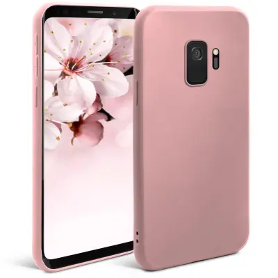 Moozy Minimalist Silikonski ovitek Series za Samsung S9, Rose Beige - Matte Finish Slim Soft TPU Cover