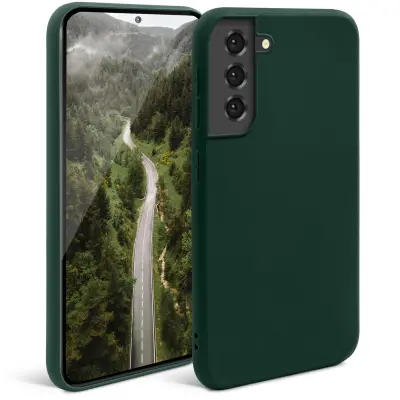 Moozy Minimalist Silikonski ovitek Series za Samsung S21, Samsung S21 5G, polnočno zelen - tanek mehak TPU ovitek z mat površino