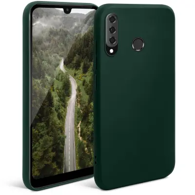 Moozy Minimalist Silikonski ovitek Series za Huawei P30 Lite, polnočno zelen - tanek mehak TPU ovitek z mat površino