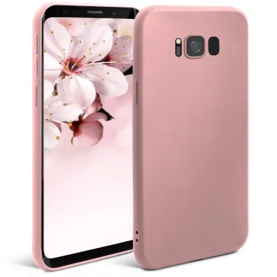 Moozy Minimalist Silikonski ovitek Series za Samsung S8, Rose Beige - Matte Finish Slim Soft TPU Cover