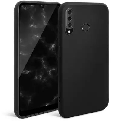 Moozy Minimalist Silikonski ovitek Series za Huawei P30 Lite, črn - tanek mehak TPU ovitek z mat površino