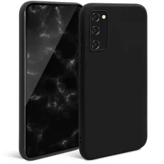 Moozy Minimalist Silikonski ovitek Series za Samsung S20, črn - tanek mehak TPU ovitek z mat površino