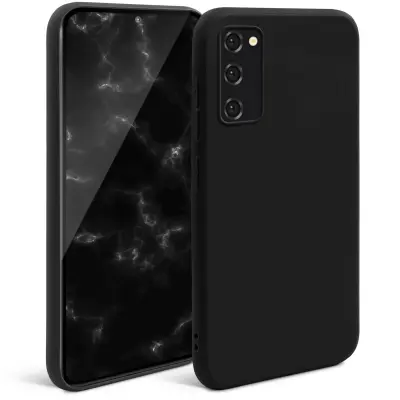 Moozy Minimalist Silikonski ovitek Series za Samsung S20, črn - tanek mehak TPU ovitek z mat površino