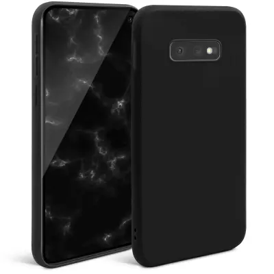 Moozy Minimalist Silikonski ovitek Series za Samsung S10e, črn - tanek mehak TPU ovitek z mat površino