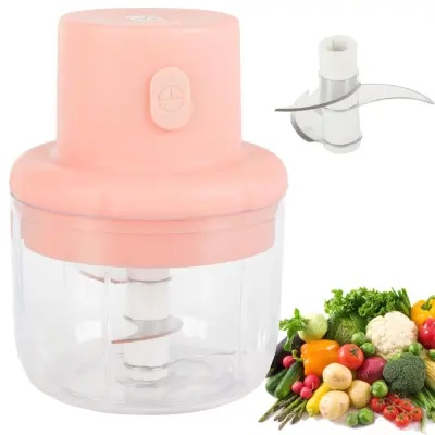 Aku. prenosni sekljalnik zelenjave in zelišč 250ml USB roza