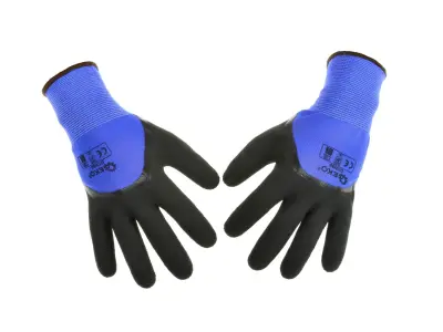 Delovne rokavice velikost 8. modri ​​poliester s 3/4 latex