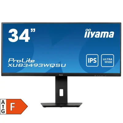 Monitor Iiyama 86,4 cm (34,0") XUB3493WQSU-B5 3440x1440 75Hz IPS 4ms 2xHDMI DisplayPort 2xUSB3.0 HAS Zvočniki 2x5W  sRGB100% FreeSync ProLite
