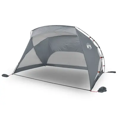 vidaXL Šotor za na plažo siv 274x178x170/148 cm 185T poliester