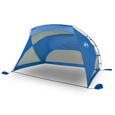 vidaXL Šotor za na plažo moder 274x178x170/148 cm 185T poliester