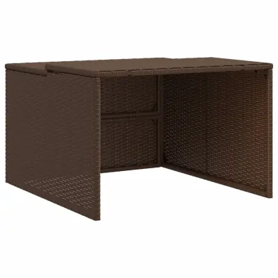 vidaXL Garaža za robotsko kosilnico rjava 86x90x52/57 cm poli ratan