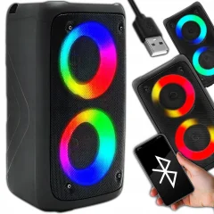 Aku. prenosni LED RGB bluetooth 5.0 zvočnik FM USB SD POWER BASS
