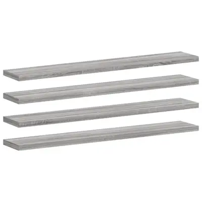 vidaXL Stenske police 4 kosi siva sonoma 60x10x1,5 cm inženirski les